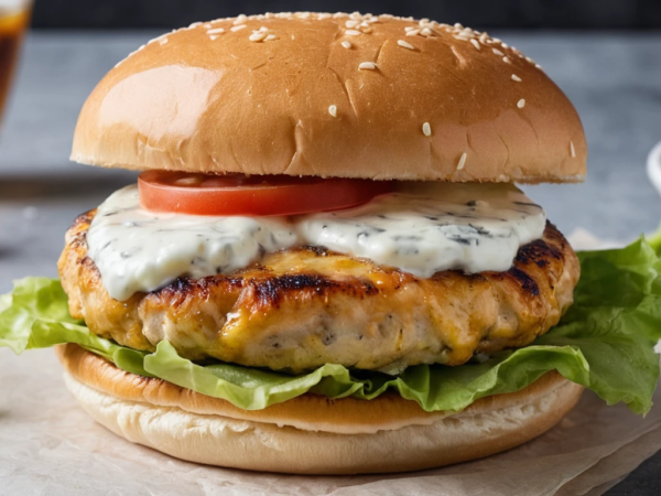 Hambúrguer de Frango com Cream Cheese