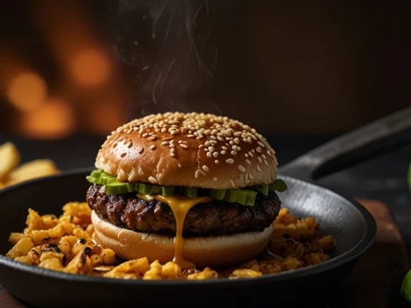 Smash Burger Vegano com Proteína de Soja Texturizada