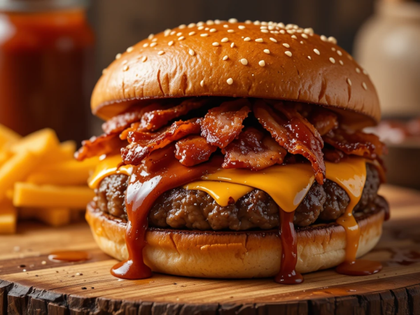 Hambúrguer Texas BBQ com Molho Barbecue Caseiro