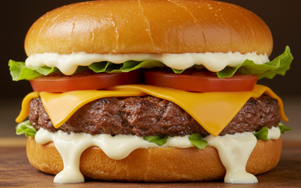 Hambúrguer de Fraldinha com Maionese Artesanal de Alho