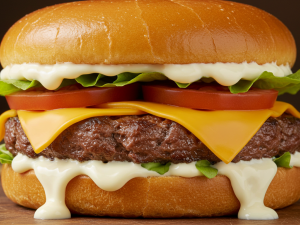 Hambúrguer de Fraldinha com Maionese Artesanal de Alho