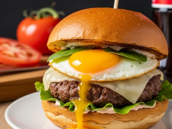 X-Burguer Raiz com Ovo e Vinagrete