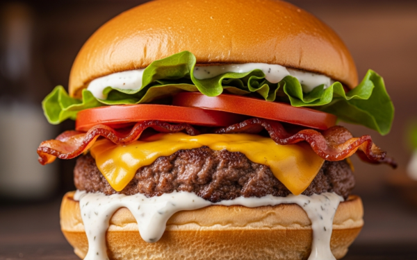 Hambúrguer à Moda do Sul dos EUA com Molho Ranch Caseiro