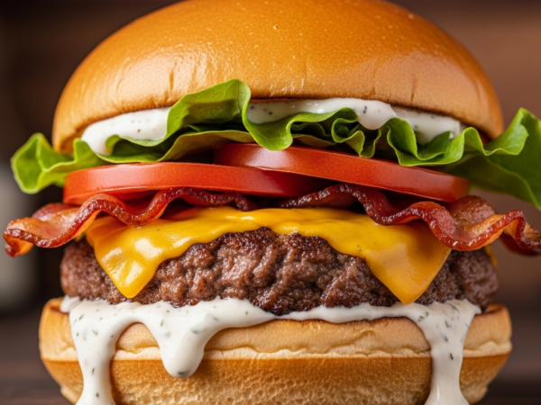 Hambúrguer à Moda do Sul dos EUA com Molho Ranch Caseiro