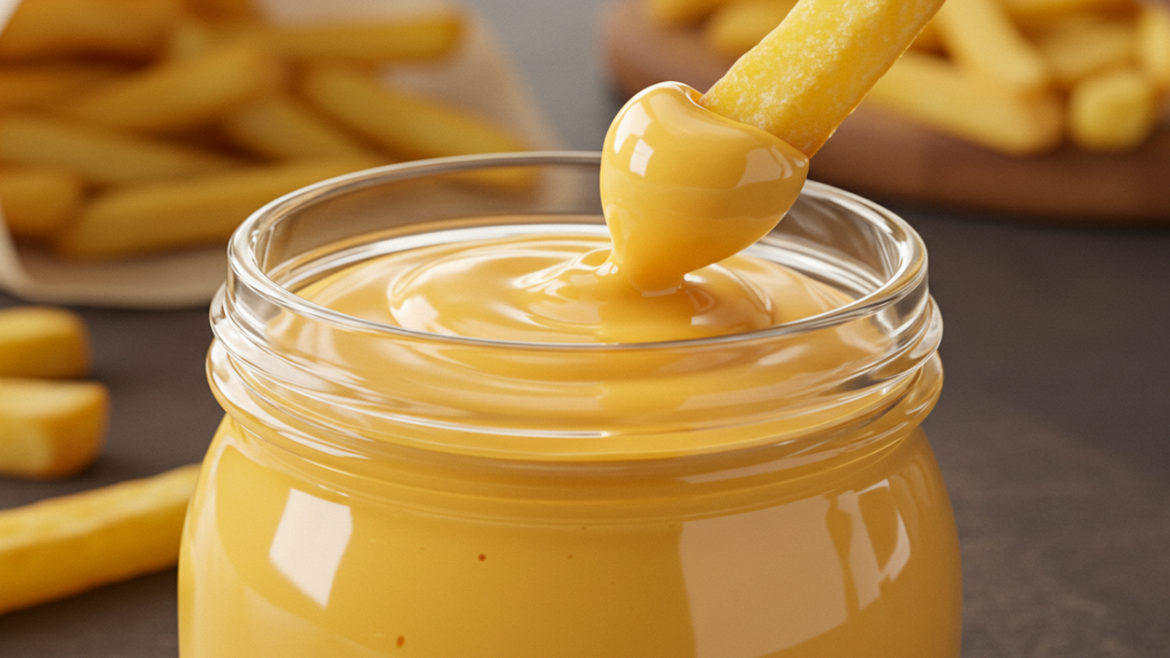 Molho de Queijo Cheddar Cremoso Estilo Fast Food
